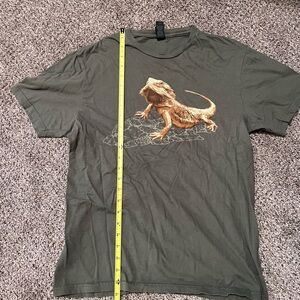 Green T-Shirt with Lizard Graphic
